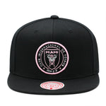Inter Miami CF Black Mitchell & Ness Primary Logo Snapback Hat