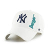 New York Yankees White 47 Brand City Icon Clean Up Dad Hat