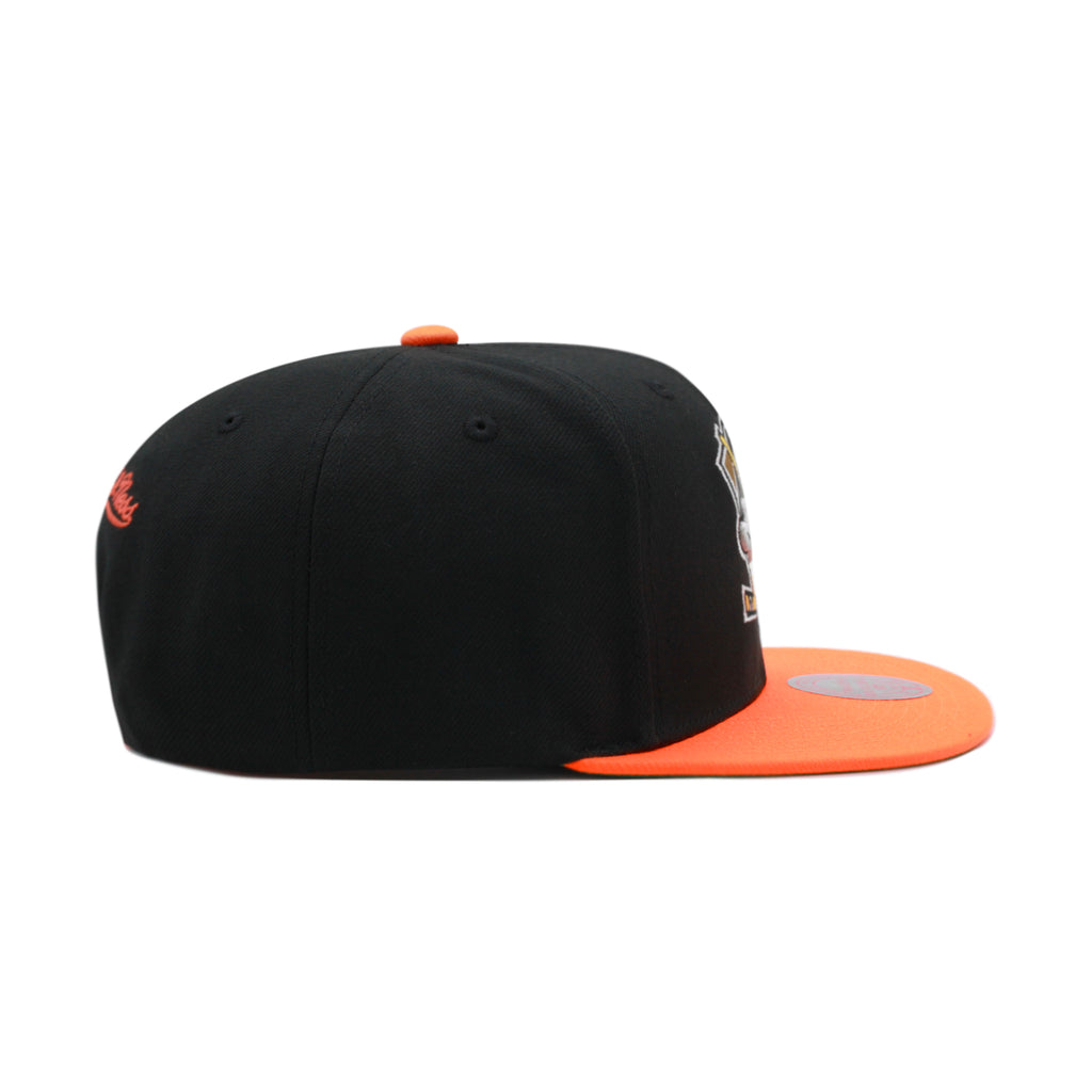 Anaheim Ducks Black Orange Mitchell & Ness Snapback Hat