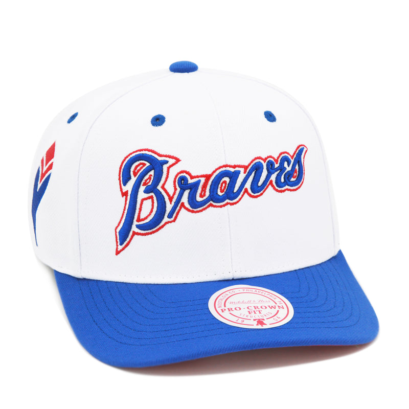 Atlanta Braves Mitchell & Ness Cooperstown Evergreen Pro Snapback - White