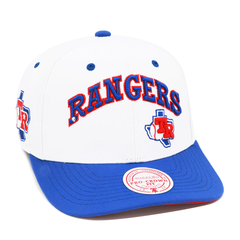 Texas Rangers Men’s White Mitchell & Ness MLB Evergreen Pro Cooperstown  Snapback Adjustable Hat