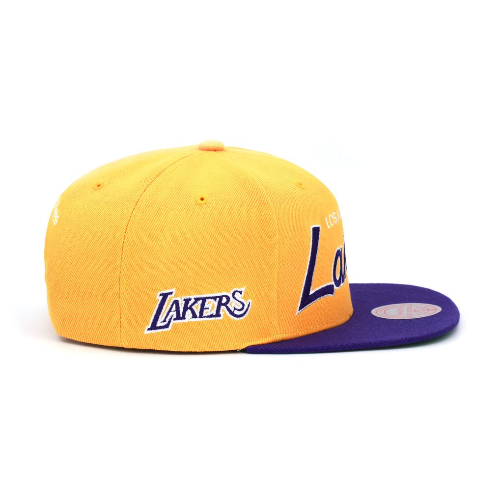 Los Angeles Lakers Mitchell & Ness Snapback Hat Yellow/Purple