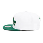 Milwaukee Bucks White Green Mitchell & Ness Core Basic Snapback Hat