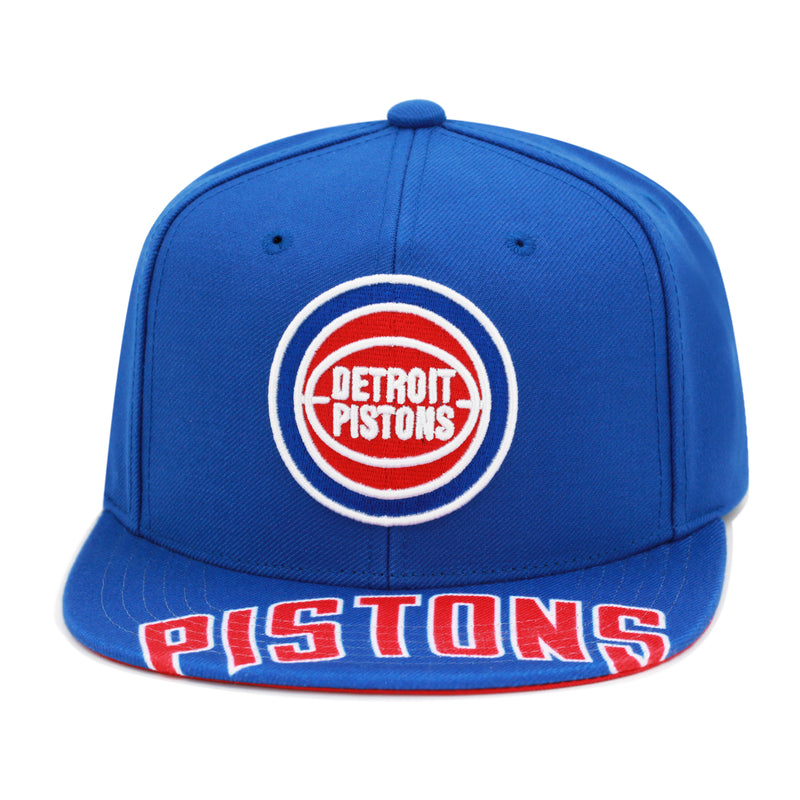 Detroit Pistons Mitchell & Ness Hardwood Classics Snapback Hat - Black/Red