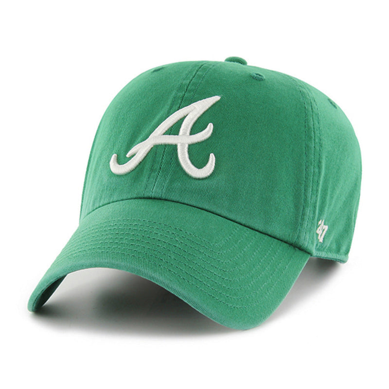 47 Brand Atlanta Braves Clean up MLB Dad Hat Cap Navy/Red