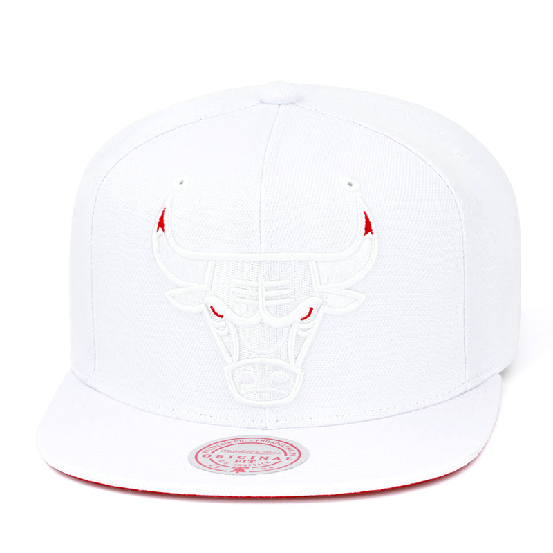 Mitchell & Ness Chicago Bulls Day One White/Orange Adjustable Snapback Hat  Cap
