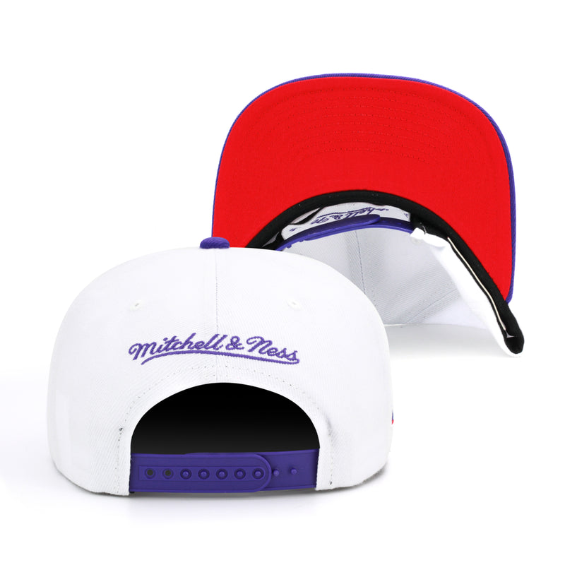 Men's Mitchell & Ness White/Purple Toronto Raptors Hardwood Classics  Essentials Two-Tone Basic Snapback Hat