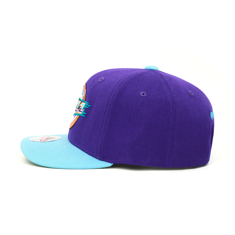 Utah Jazz Mitchell & Ness Flexfit Curved Brim Snapback Hat Purple/Blue