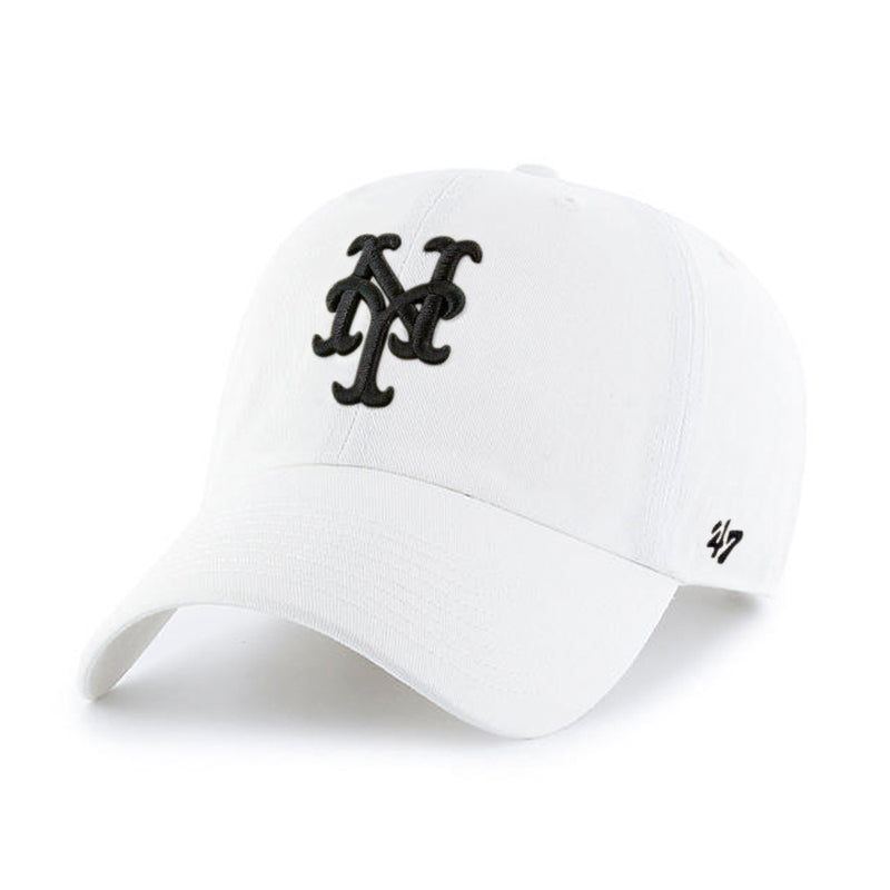New York Mets 47 Brand Black Blue Sure Shot Snapback Hat