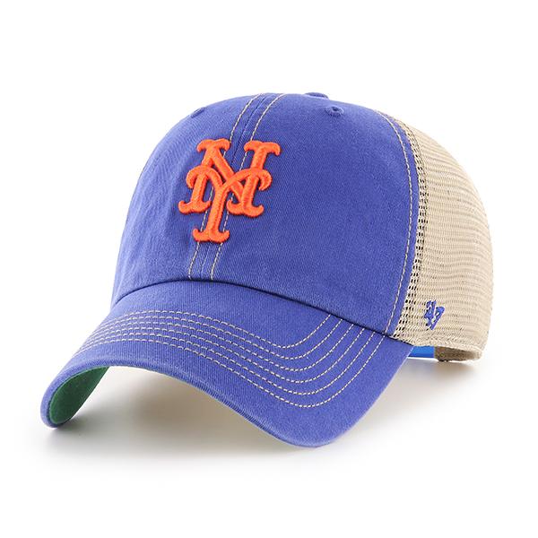 MLB New York Mets ('47 Brand) Clean Up Dad Hat Adjustable White - Black Logo
