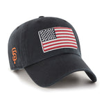San Francisco Giants 47 Brand Clean Up Dad Hat Black/American Flag