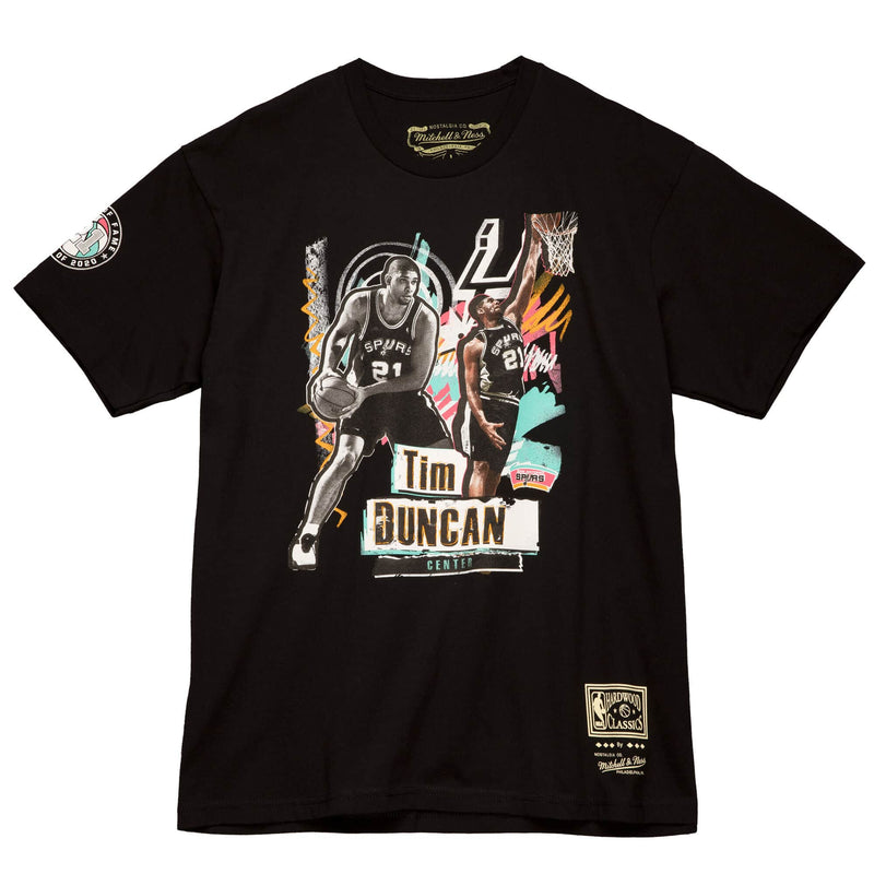 San Antonio Spurs Tim Duncan Mitchell & Ness HOF Tee Black