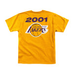 Los Angeles Lakers Mitchell & Ness 2001 NBA Finals T-Shirt Yellow Gold