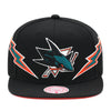 San Jose Sharks Black Mitchell & Ness Double Trouble Snapback Hat