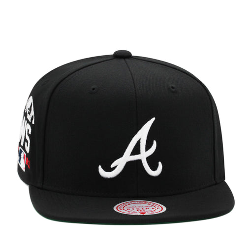 Atlanta Braves Black Mitchell & Ness MLB Top Spot Snapback Hat