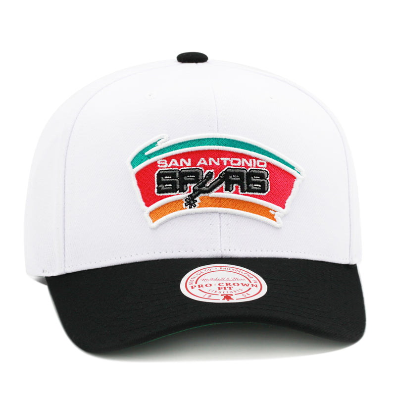 San Antonio Spurs White Mitchell & Ness NBA Team 2 Tone 2.0 Pro Snapback Hat