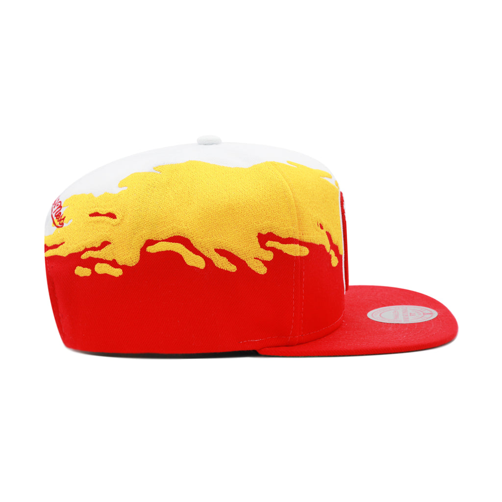 Houston Rockets Mitchell & Ness Paintbrush Snapback Hat Yellow/Red