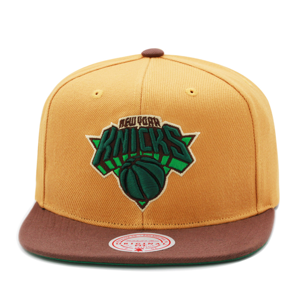 New York Knicks Wheat Brown Mitchell & Ness Beef and Broccoli Snapback Hat