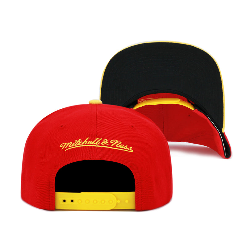 Houston Rockets Red Yellow Mitchell & Ness Hardwood Classics Snapback Hat