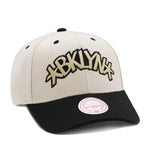 Brooklyn Nets Off White Mitchell & Ness Low Pro Precurved Snapback Hat