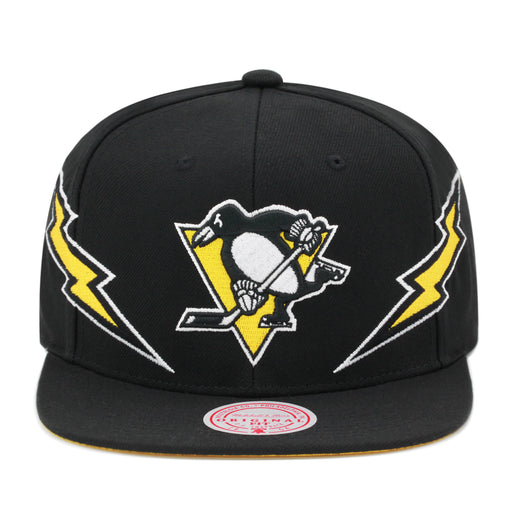 Pittsburgh Penguins Black Vintage Mitchell & Ness Double Trouble Snapback Hat