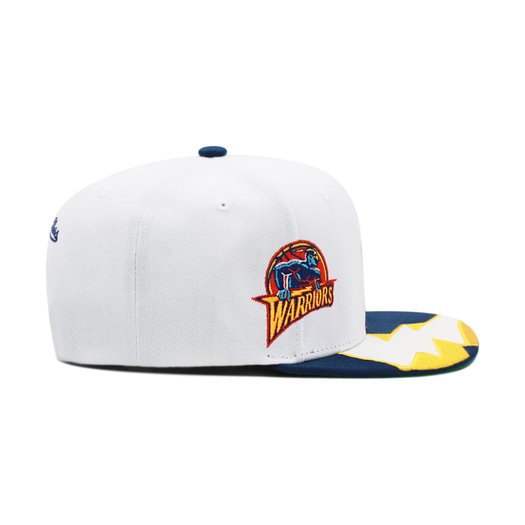 Golden State Warriors White Mitchell & Ness NBA Fast Times Snapback Hat