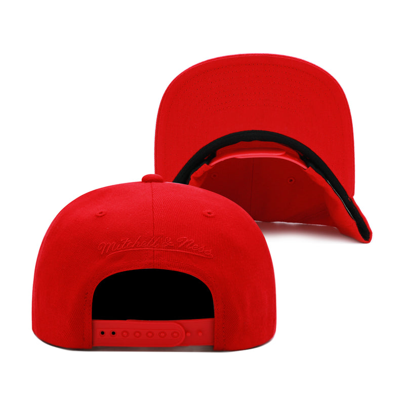 Chicago Bulls Red Mitchell & Ness NBA Script Snapback Hat
