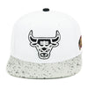 Chicago Bulls White Mitchell & Ness Cement Top Snapback Hat
