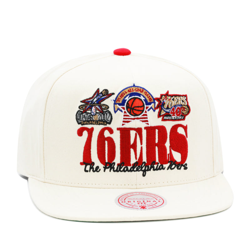 Philadelphia 76er's Off White Mitchell & Ness Reframe Retro Snapback Hat