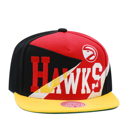 Atlanta Hawks Mitchell & Ness Hardwood Classics NBA Multiply Snapback Hat Red/Yellow