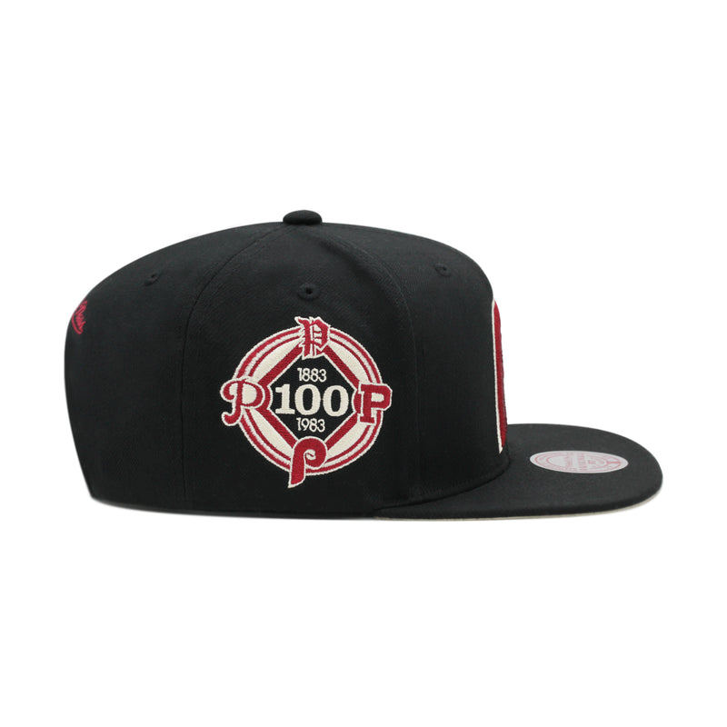 Philadelphia Phillies Black Mitchell & Ness Coopsertown MLB Team Classic Snapback Hat