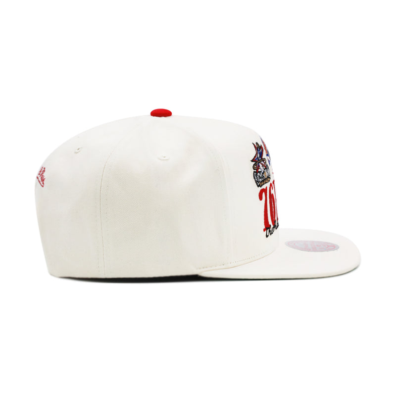 Philadelphia 76er's Off White Mitchell & Ness Reframe Retro Snapback Hat