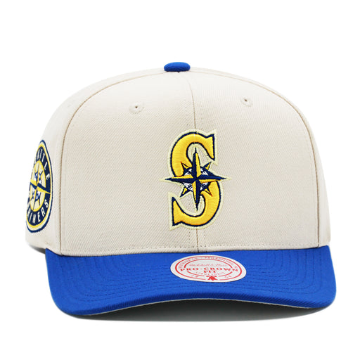 Seattle Mariners Off White Mitchell & Ness Precurved Snapback Hat