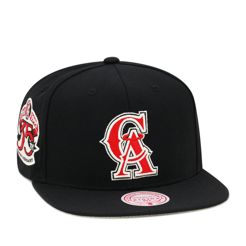 California Angels Black Mitchell & Ness Team Classic Snapback Hat