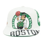 Boston Celtics White Mitchell & Ness In Your Face Snapback Hat