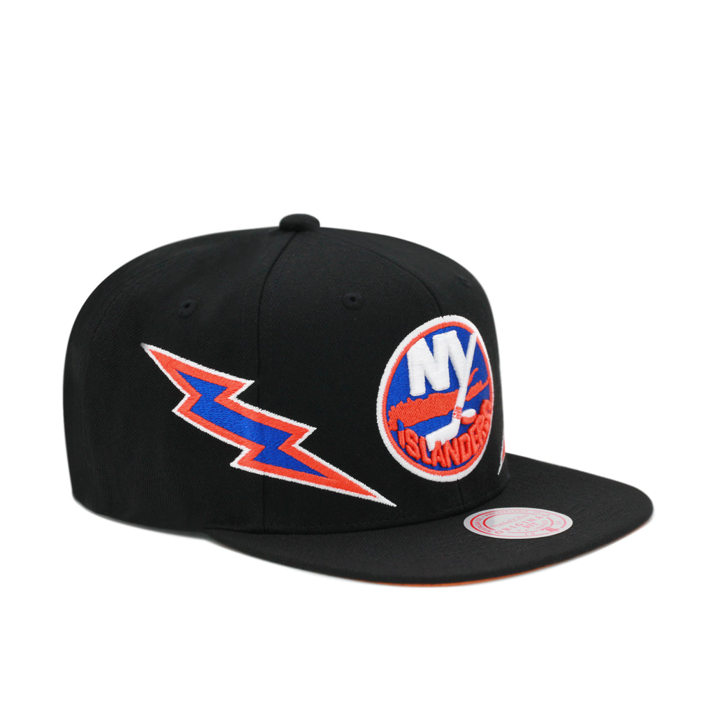 New York Islanders Black Mitchell & Ness Double Trouble Snapback Hat
