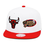 Chicago Bulls White Red Mitchell & Ness NBA Dual Whammy Snapback Hat