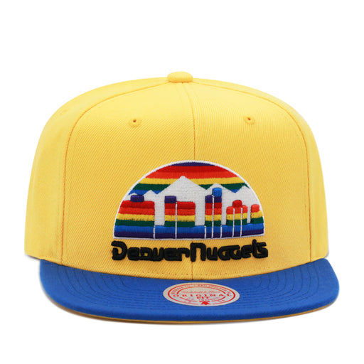 Denver Nuggets Mitchell & Ness Hardwood Classics NBA Core Basic Snapback Hat Yellow/Royal