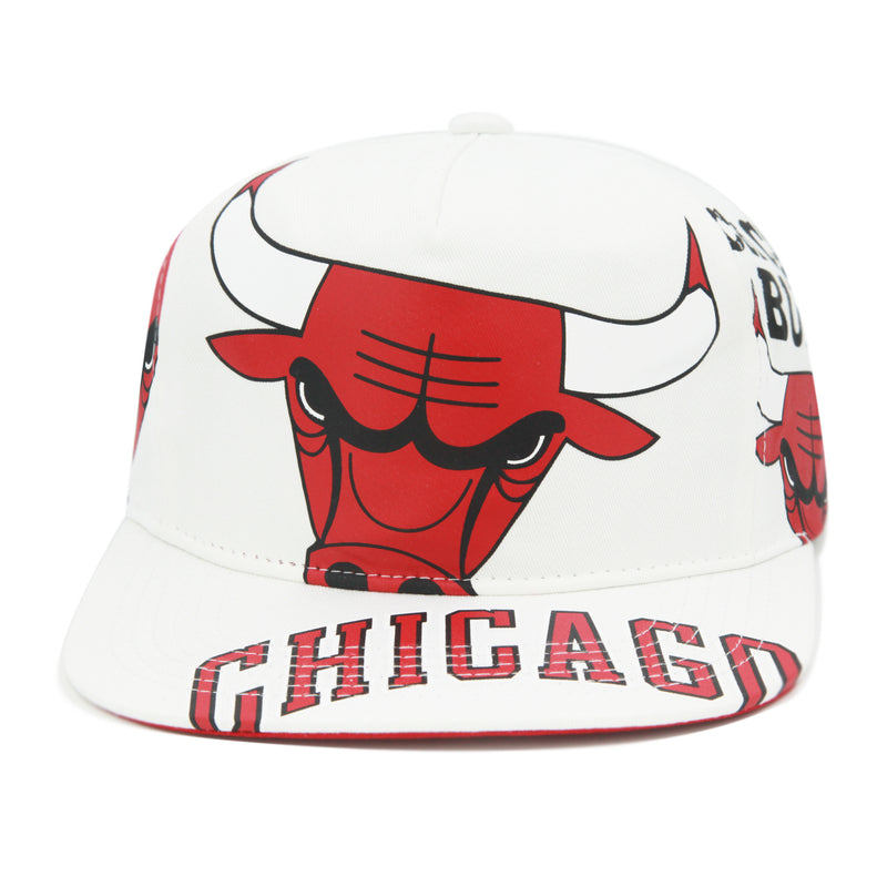 Chicago Bulls White Mitchell & Ness In Your Face Snapback Hat