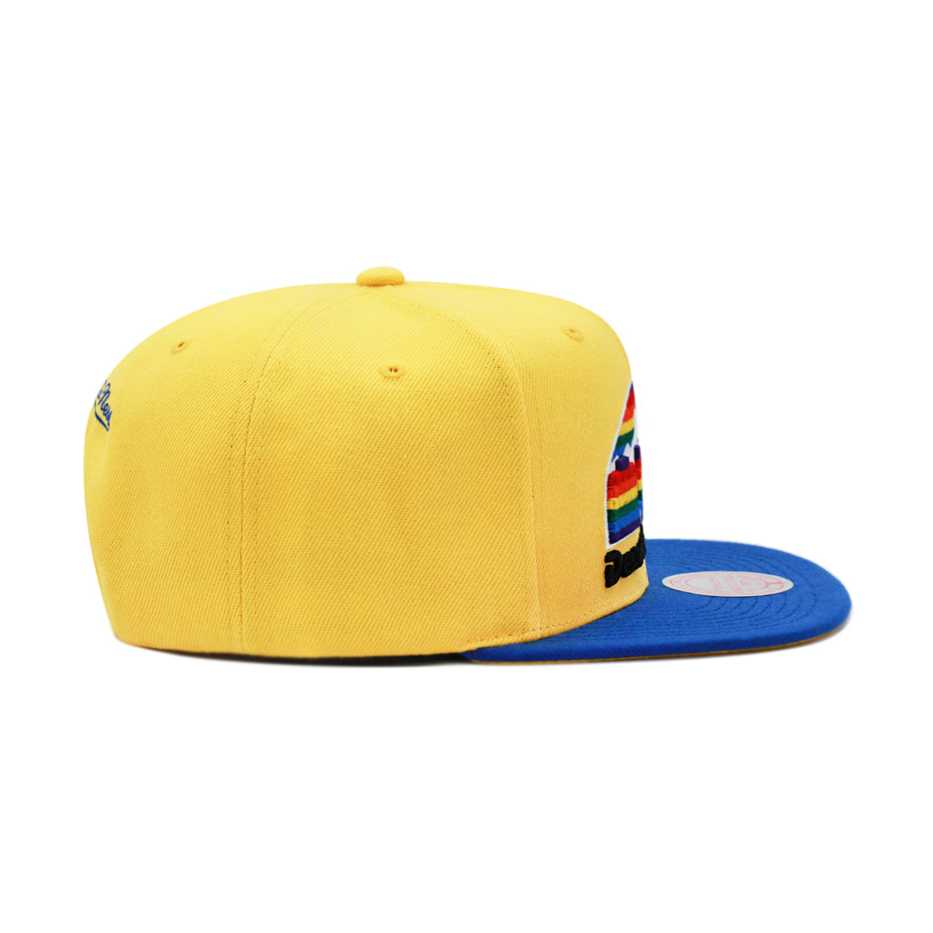 Denver Nuggets Mitchell & Ness Hardwood Classics NBA Core Basic Snapback Hat Yellow/Royal