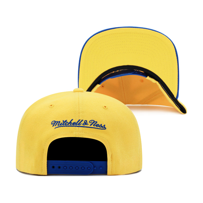 Denver Nuggets Mitchell & Ness Hardwood Classics NBA Core Basic Snapback Hat Yellow/Royal