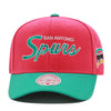 San Antonio Spurs Pink Mitchell & Ness Vintage Precurved Snapback Hat