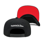 Detroit Red Wings Black Vintage Mitchell & Ness Double Trouble Snapback Hat