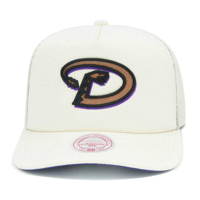 Arizona Diamondbacks Cooperstown Off White Mitchell & Ness Evergreen Trucker Snapback