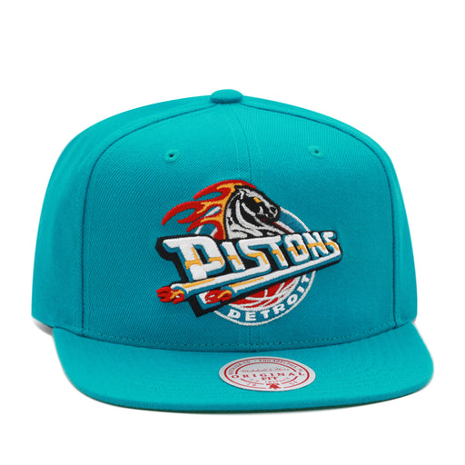 Detroit Pistons Teal Mitchell & Ness Team Ground Snapback Hat