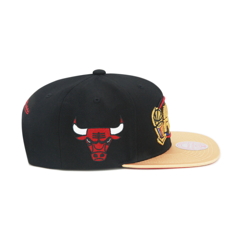 Chicago Bulls Black Gold Mitchell & Ness NBA 98 Finals Snapback Hat