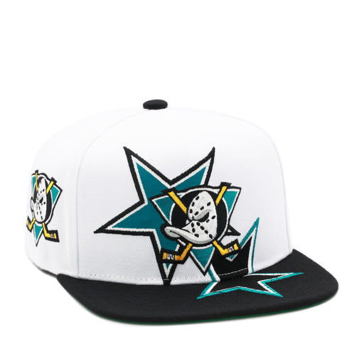 Anaheim Ducks White Mitchell & Ness All Starz Vintage Snapback Hat