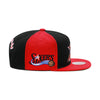 Philadelphia 76er's Mitchell & Ness Hardwood Classics NBA Rear Script Deadstock Snapback Hat Red/Black