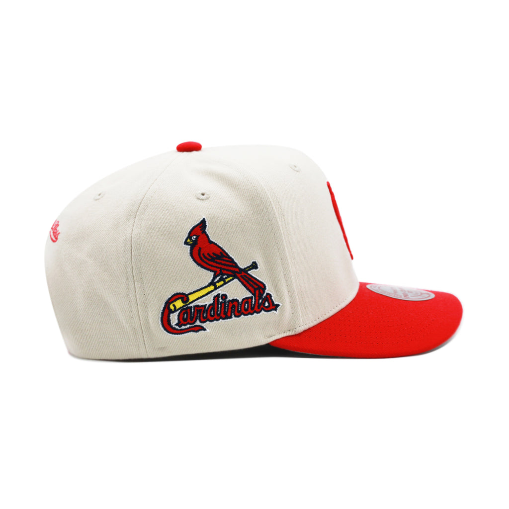 St. Louis Cardinals Off White Mitchell & Ness Precurved Snapback Hat