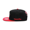 Philadelphia 76er's Mitchell & Ness Hardwood Classics NBA Rear Script Deadstock Snapback Hat Red/Black